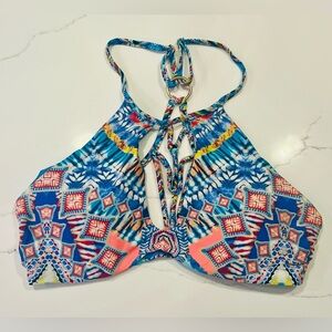 Red Carter Blue and Pink Bikini Top